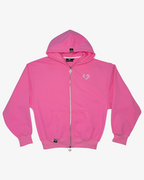 SWEAT ZIPPÉ - ROSE BUBBLE GUM