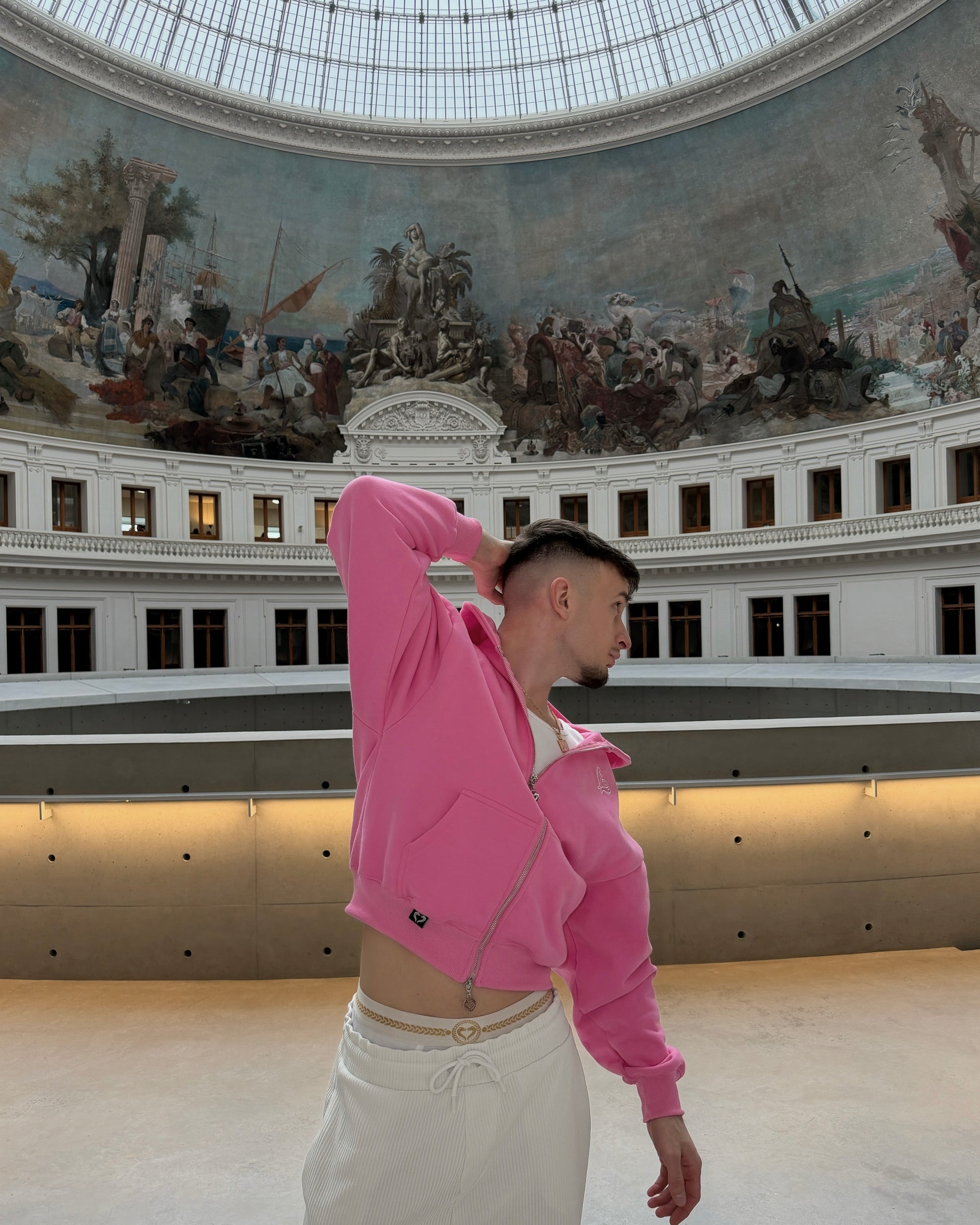 SWEAT ZIPPÉ - ROSE BUBBLE GUM