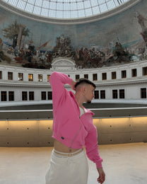 SWEAT ZIPPÉ - ROSE BUBBLE GUM