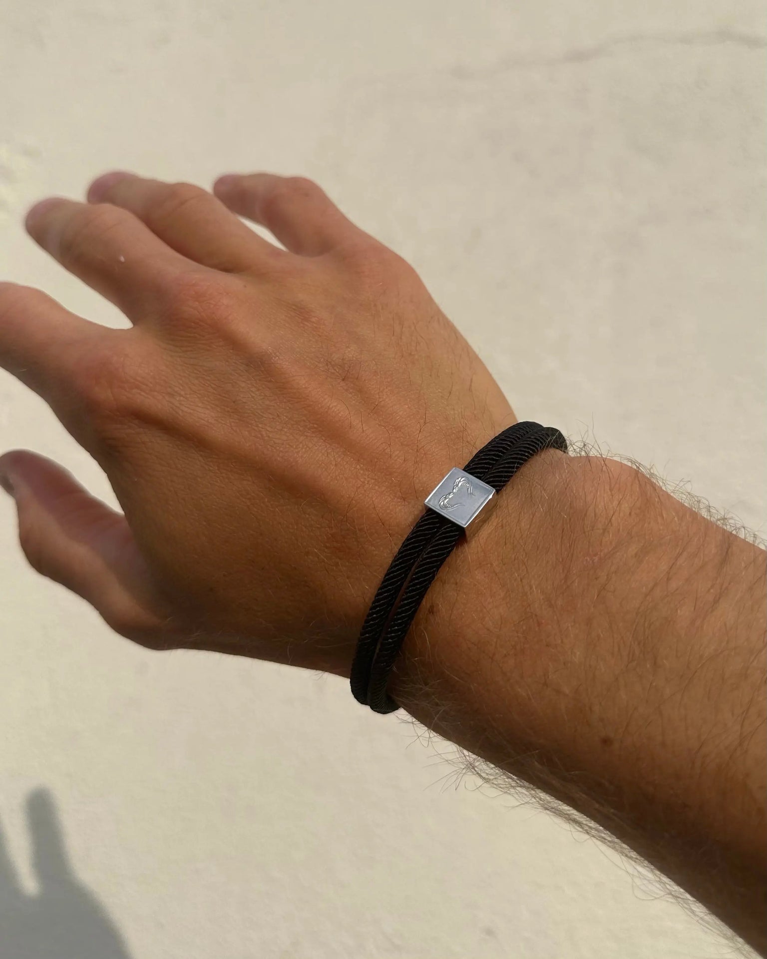 BRACELET CORDE - ARGENTÉ Numero One