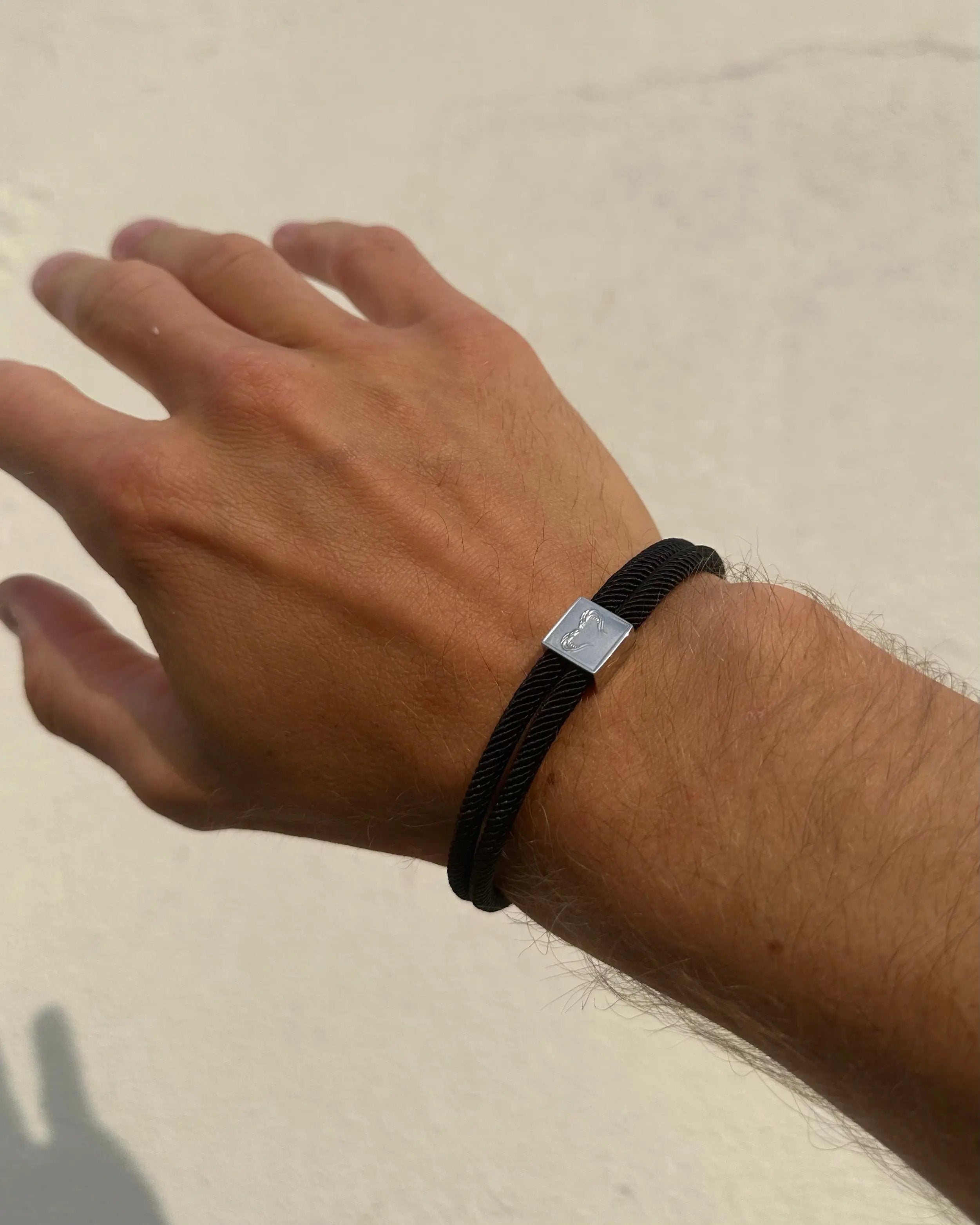 BRACELET CORDE - ARGENTÉ Numero One