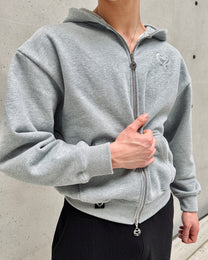 SWEAT ZIPPÉ - GRIS BÉTON