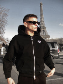 SWEAT ZIPPÉ - NOIR ONYX