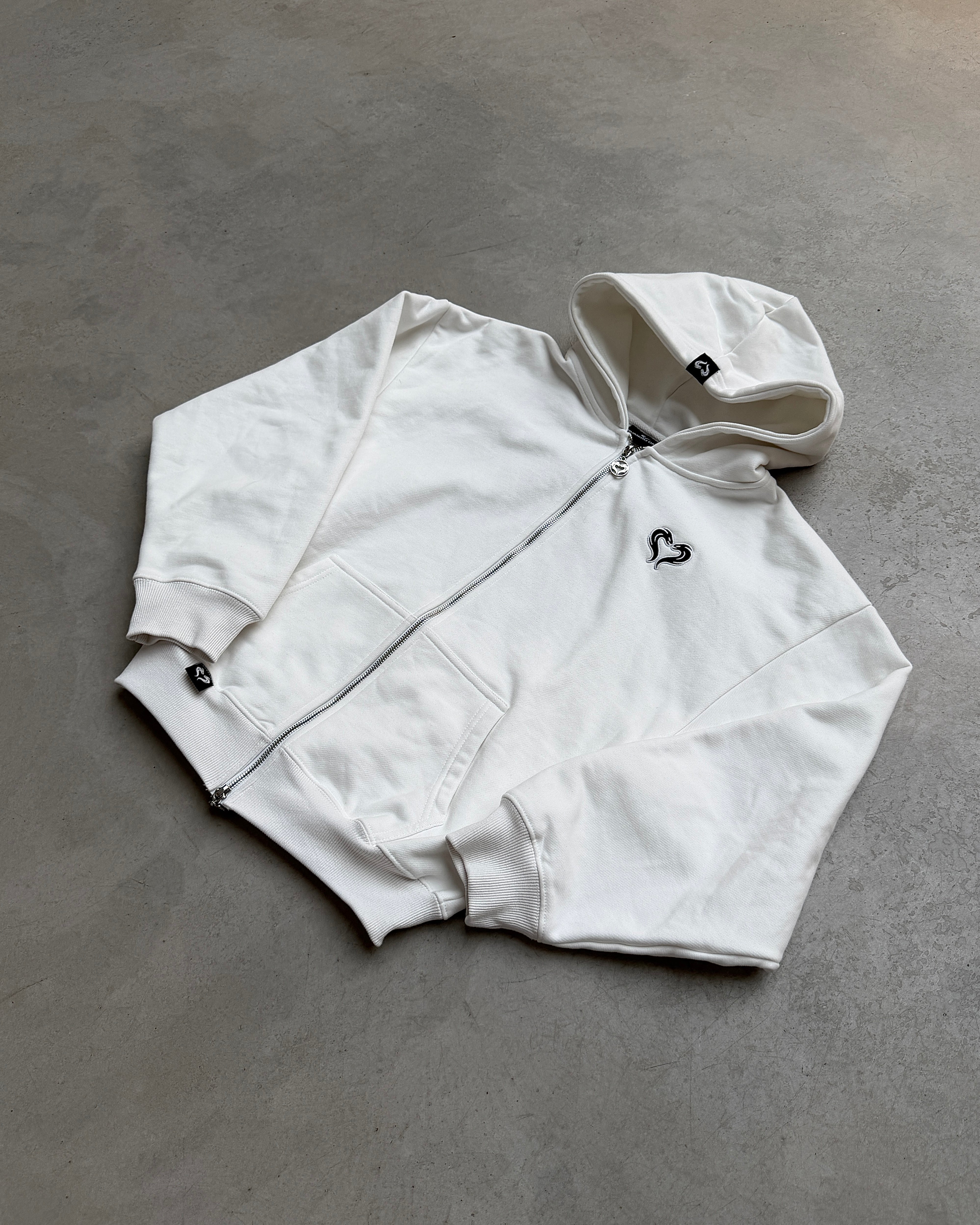 SWEAT ZIPPÉ - BLANC POLAIRE
